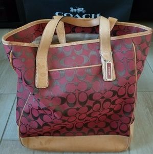 Coach red travel/diaper bag